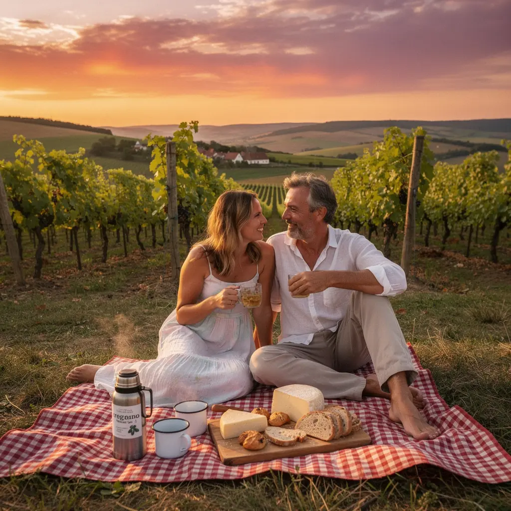 Szárított oregánó és gyógynövények elrendezve egy fából készült tálcán.