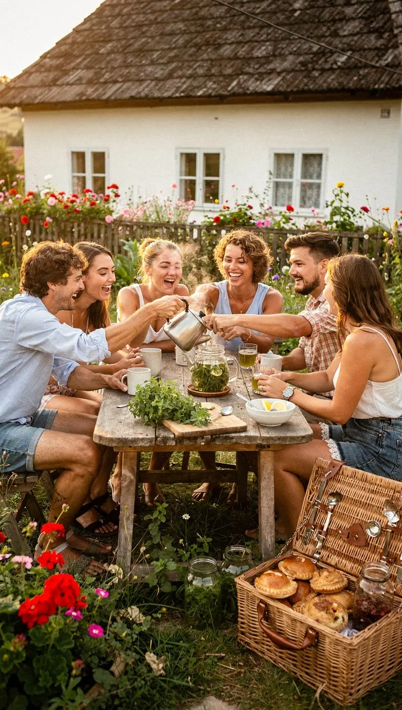 Közelről készült fotó oregánóból készült teáról, gazdag zöld színnel.